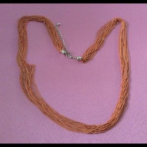 Orange painted chain necklace